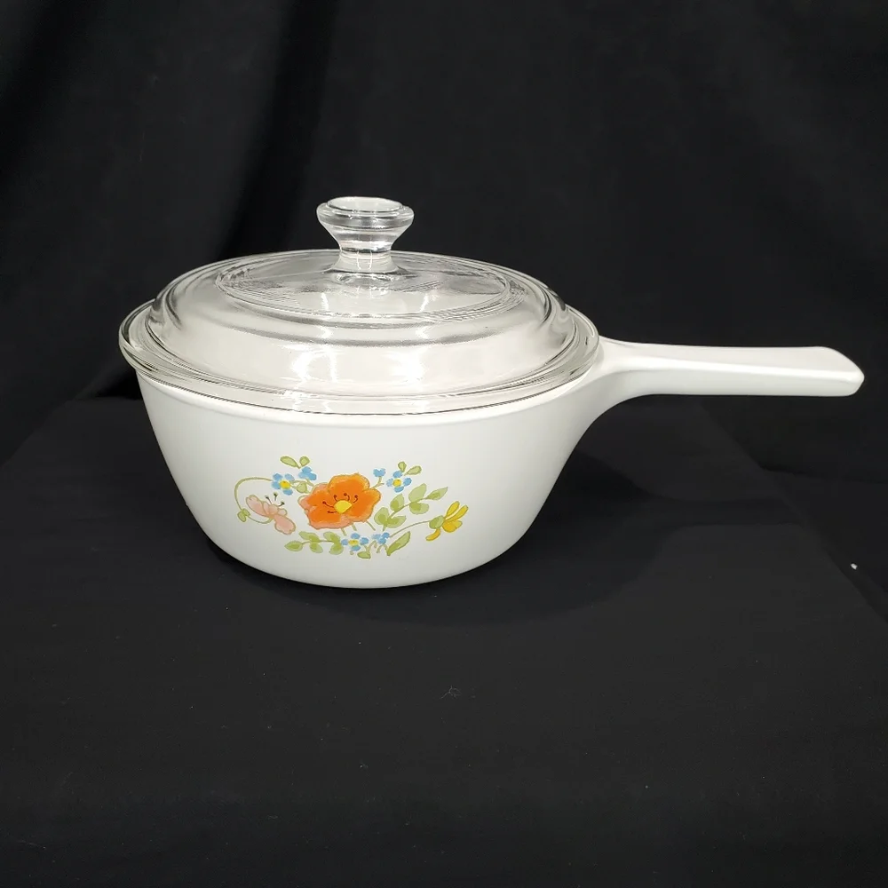 Vintage Corning Ware Wildflower Menuette Set With Lids EUC